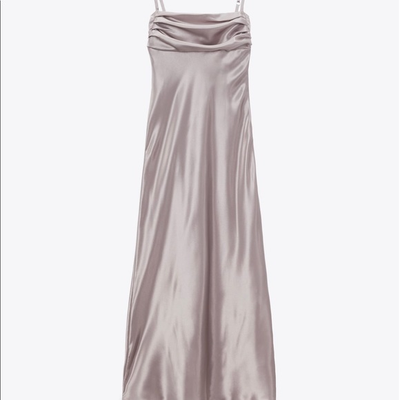 ZARA NWT SATIN SLIP DRESS XL - Picture 4 of 9